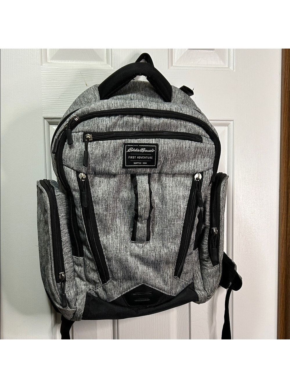 Eddie Bauer Gray and Black Diaper Backpack EUC
